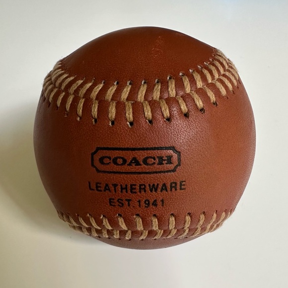 Coach Leatherware Embossed Logo Genuine Leather Baseball - British Tan - Picture 2 of 5